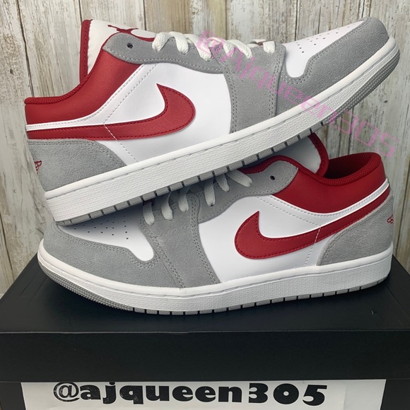 Air Jordan 1 Low Smoke Grey Red - Picture 4 of 6